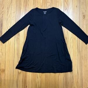 Wool& Wooland Swing Dress Size Small Long 3/4 Sleeve Crewneck Merino Flowy